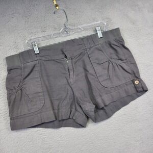 Carve Designs Shorts‎ Womens 12 Gray Mid Rise Linen Coastal Granola Girl Y2K